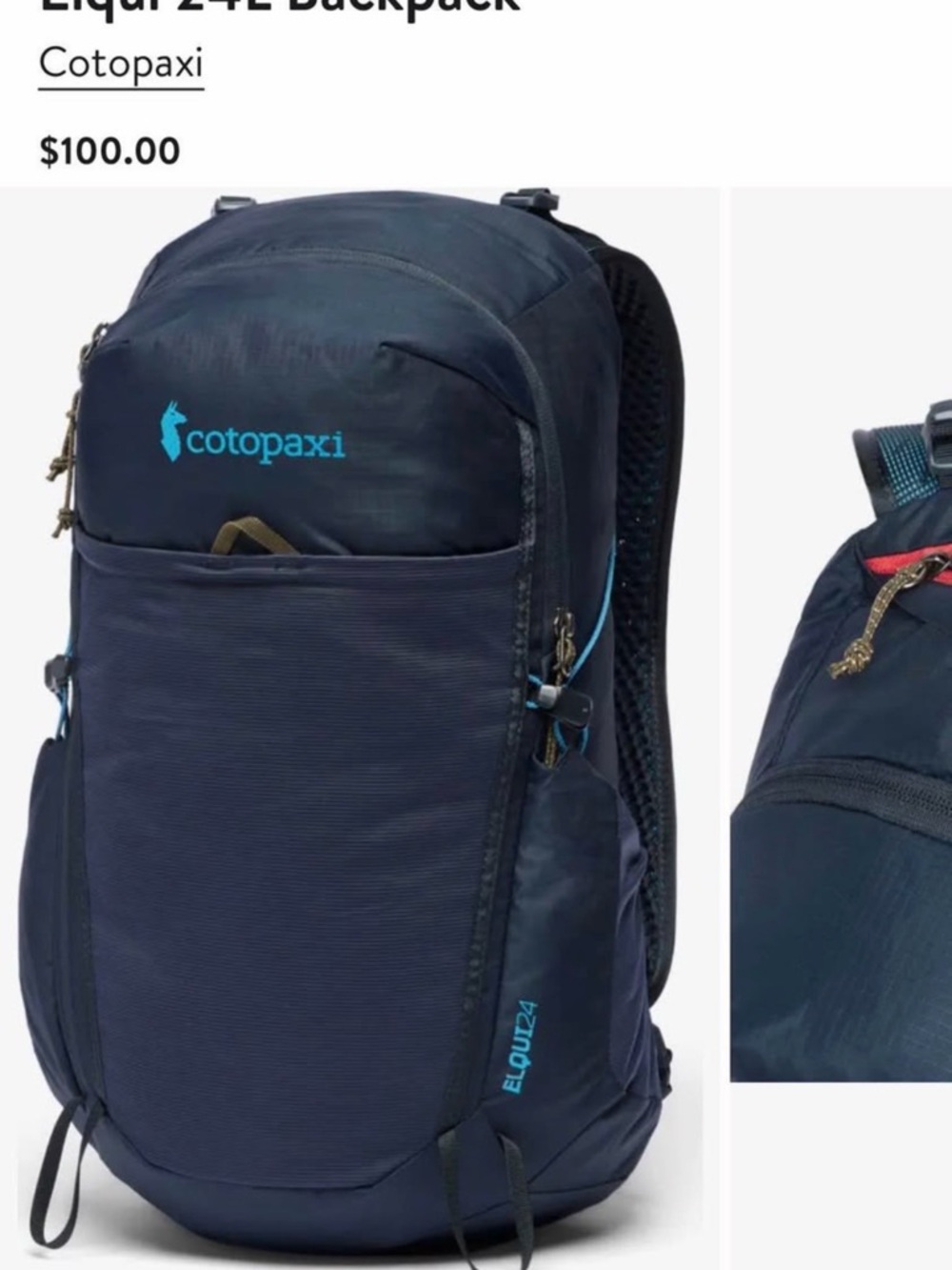 Cotopaxi Elqui 24L Backpack NWOT Navy